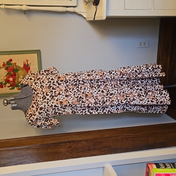 Cuddle Duds Cheetah Print Maxi Dress - Picture 1 of 6